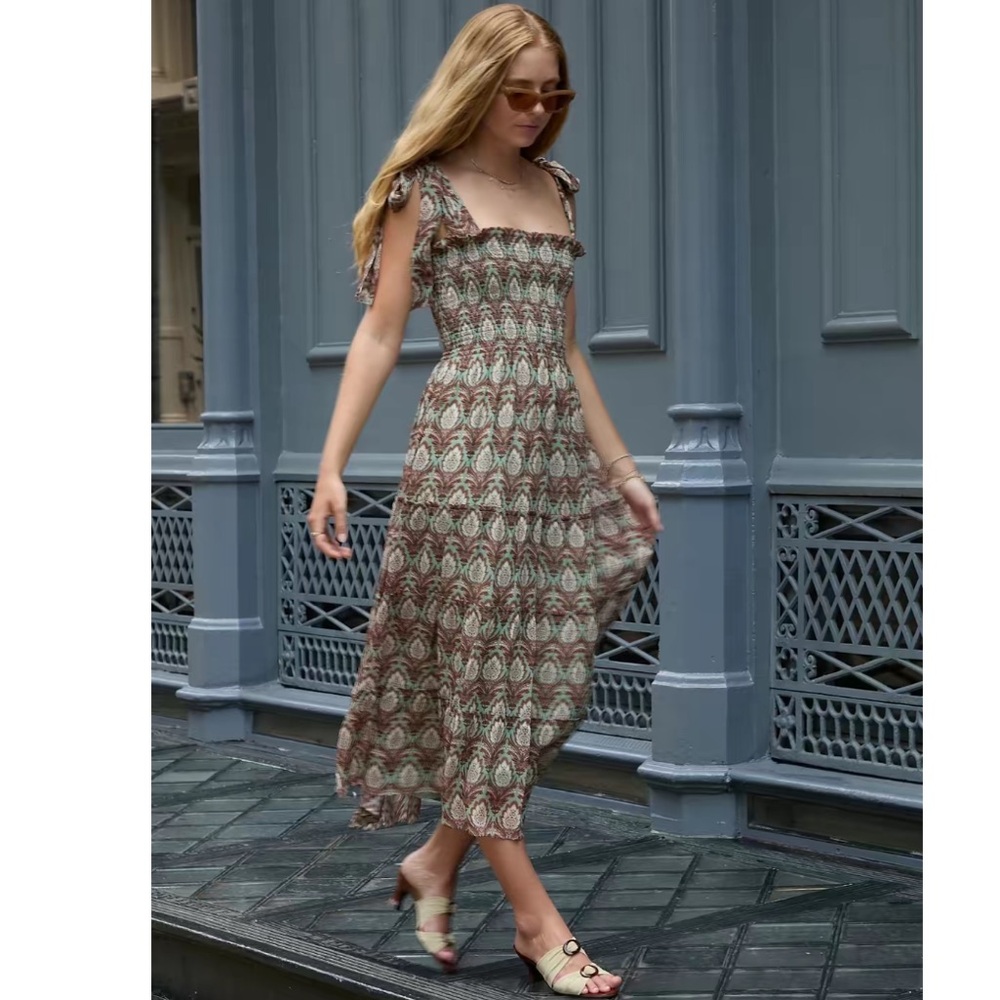 Hill House Ribbon Ellie Nap Dress. Pinecone Sage. S. NWT.
